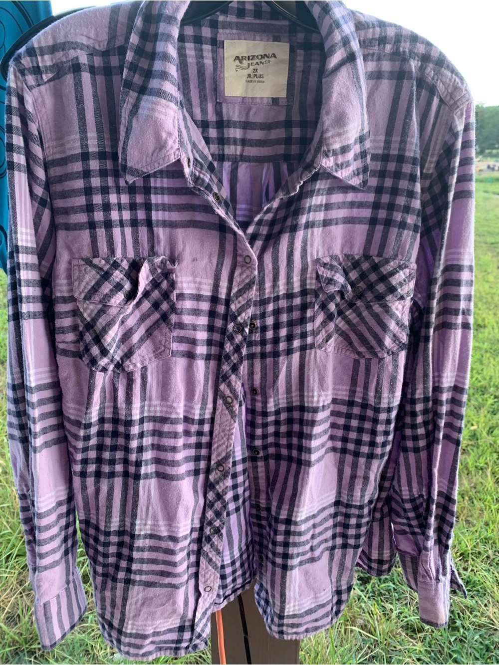 Men's Lavender Plaid Button-Up Shirt